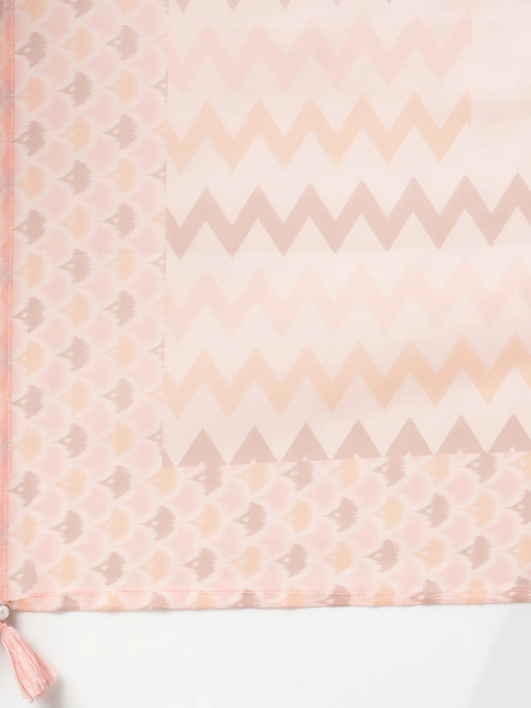 Neerus Peach Regular Straight Floral Kurta And Trousers With Dupatta - Image 6