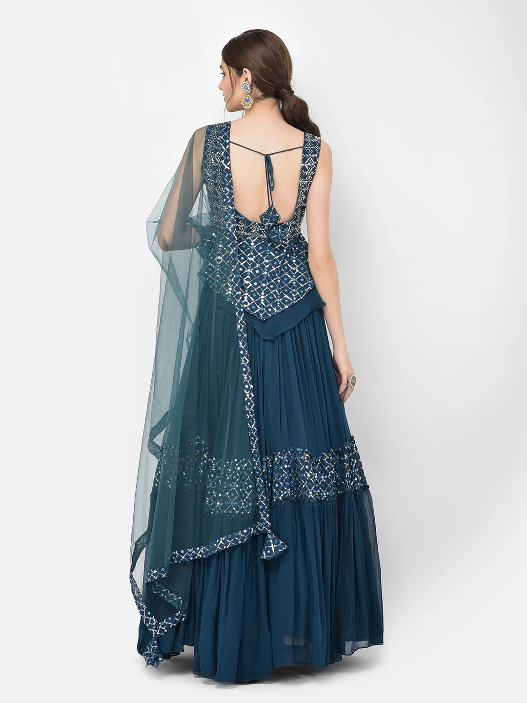 Neerus Peacock Color Georgette Fabric Salwar Kameez - Image 12