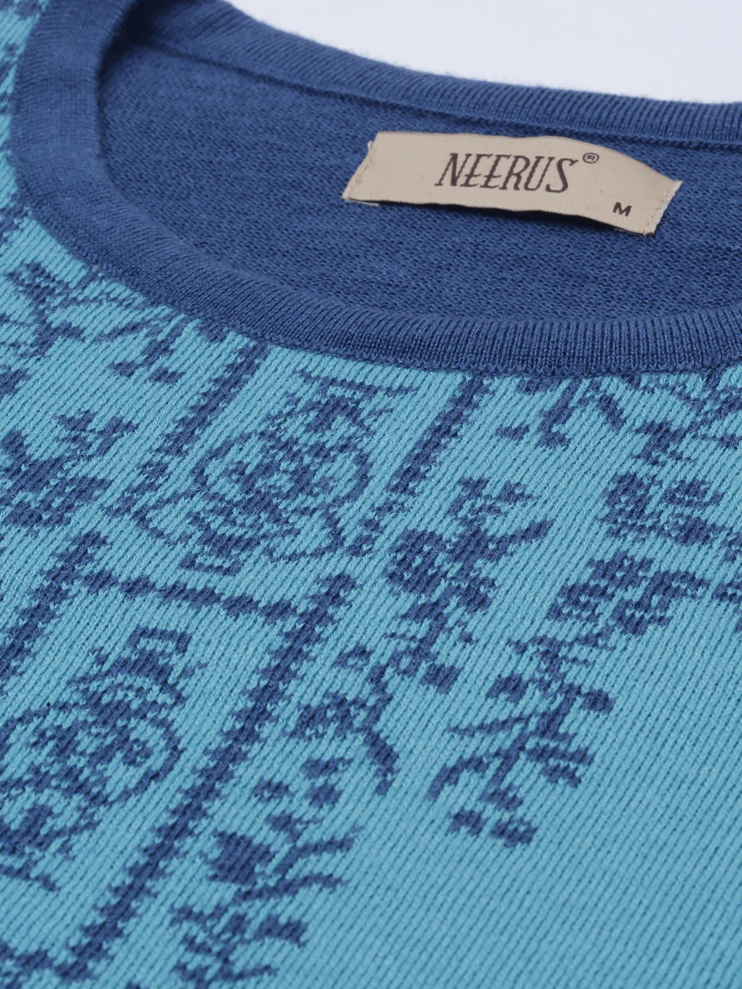 Neerus Peacock Color Undefined Fabric Kurtha Winter Wear - Image 3