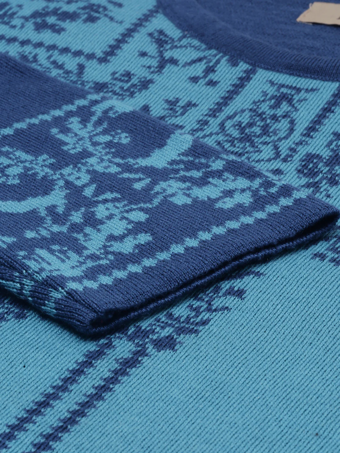 Neerus Peacock Color Undefined Fabric Kurtha Winter Wear - Image 4