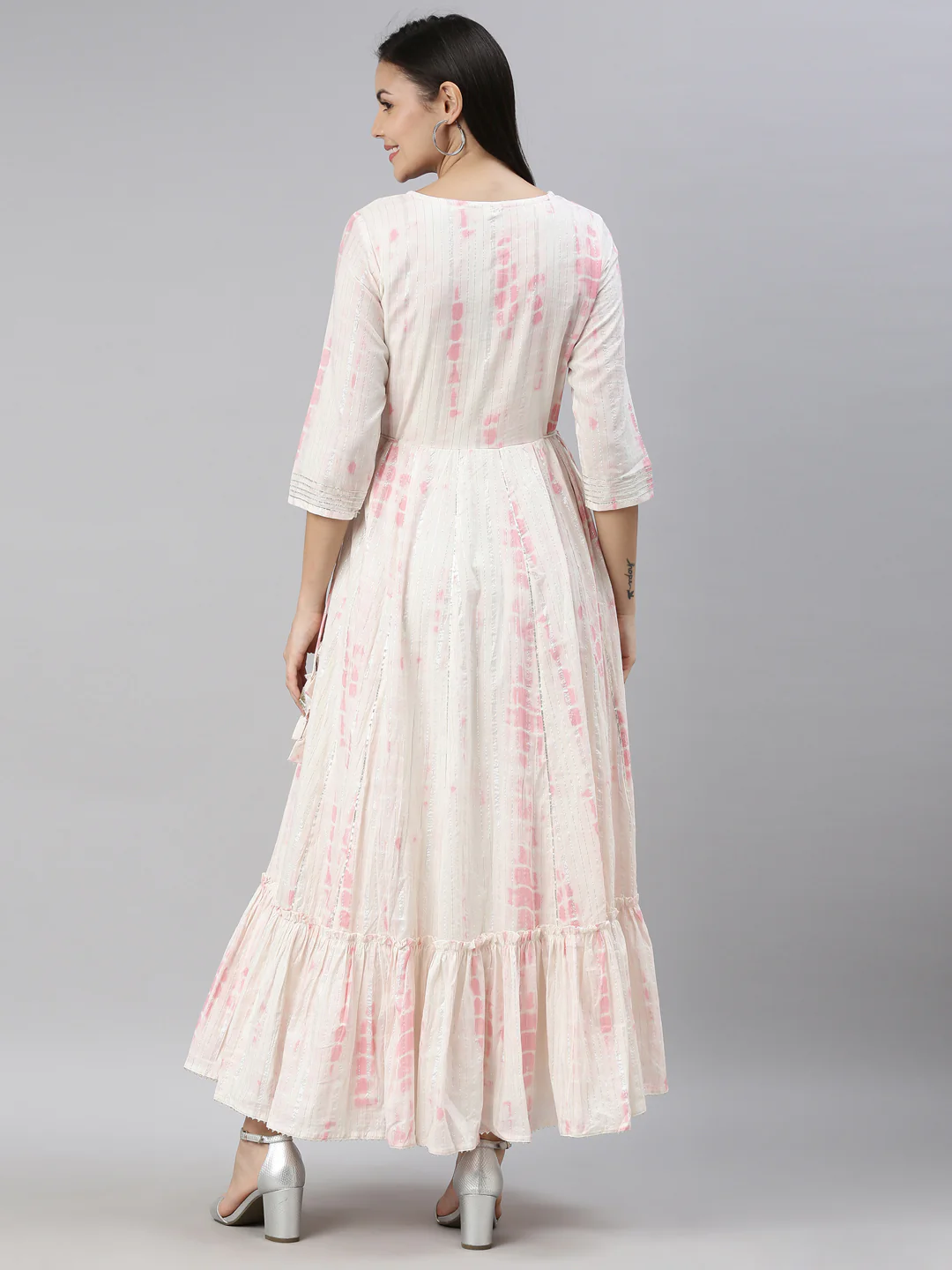 Neerus Pink Color Cotton Fabric Kurta - Image 5