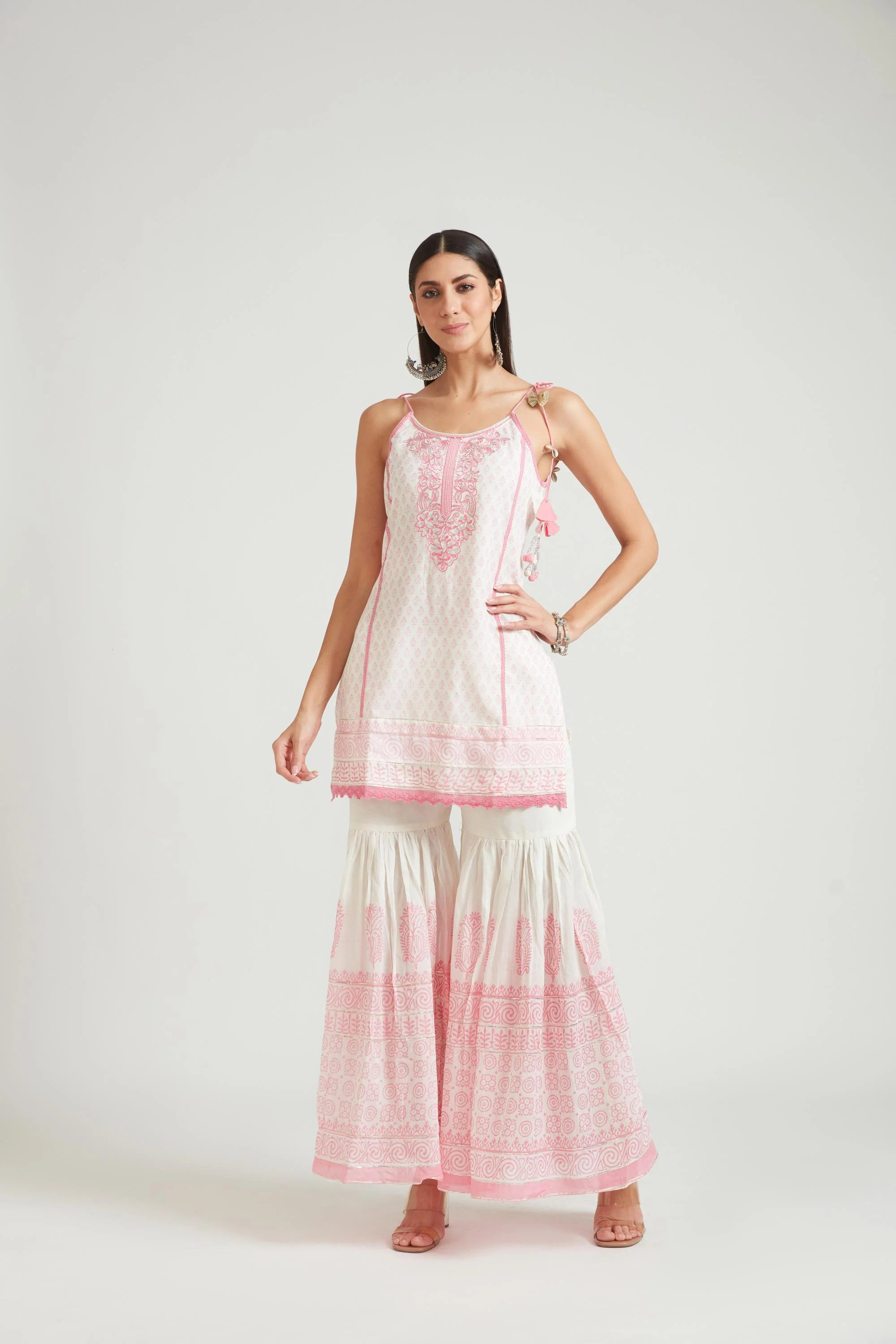 Neerus Pink Color Cotton Fabric Salwar Kameez - Image 3