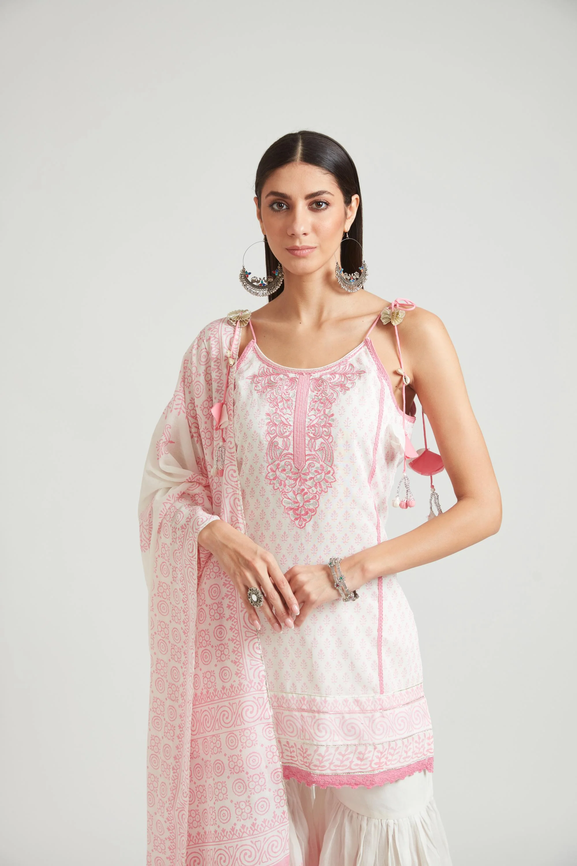Neerus Pink Color Cotton Fabric Salwar Kameez - Image 6