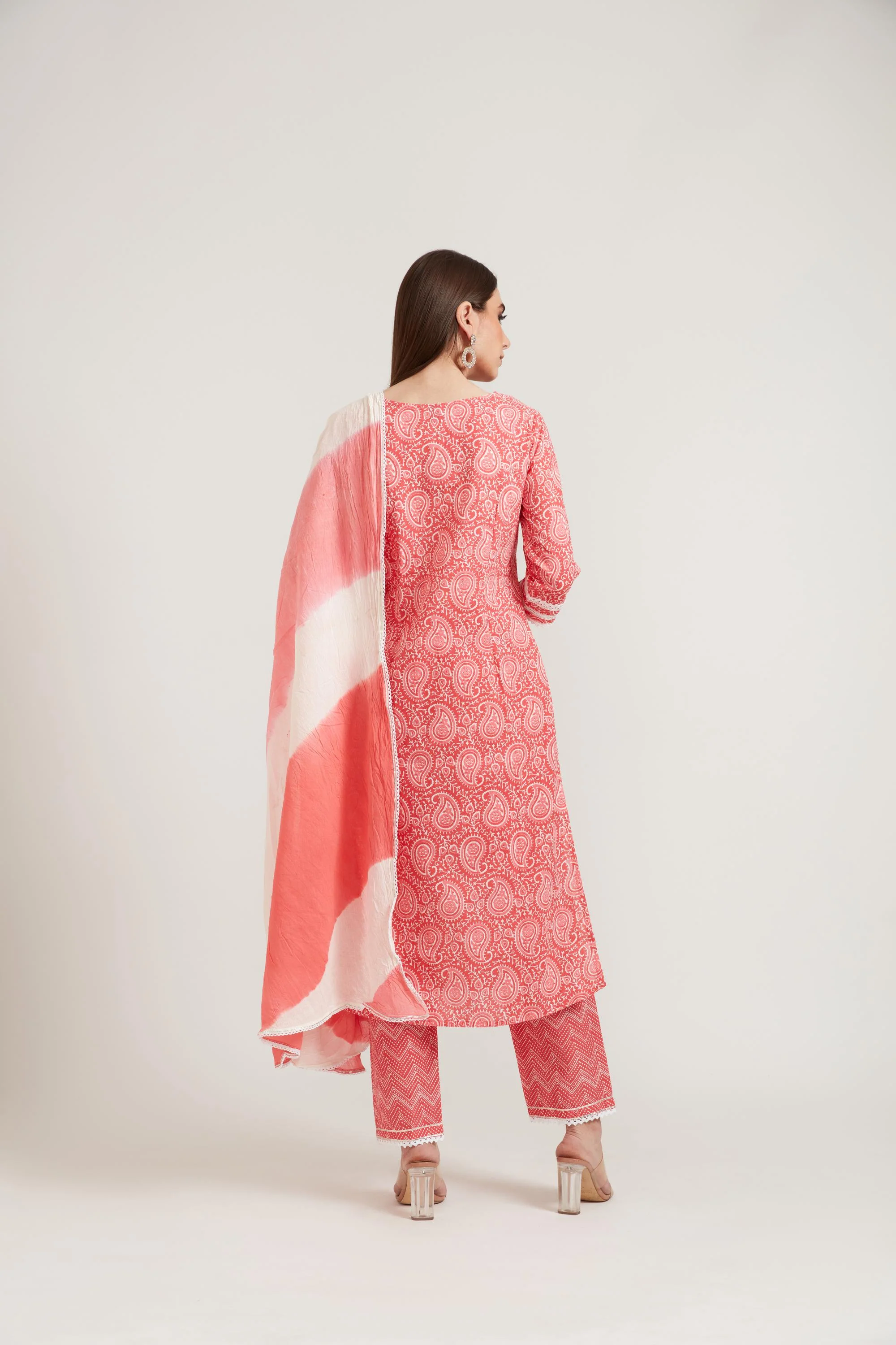 Neerus Pink Color Cotton Fabric Suit Set - Image 5