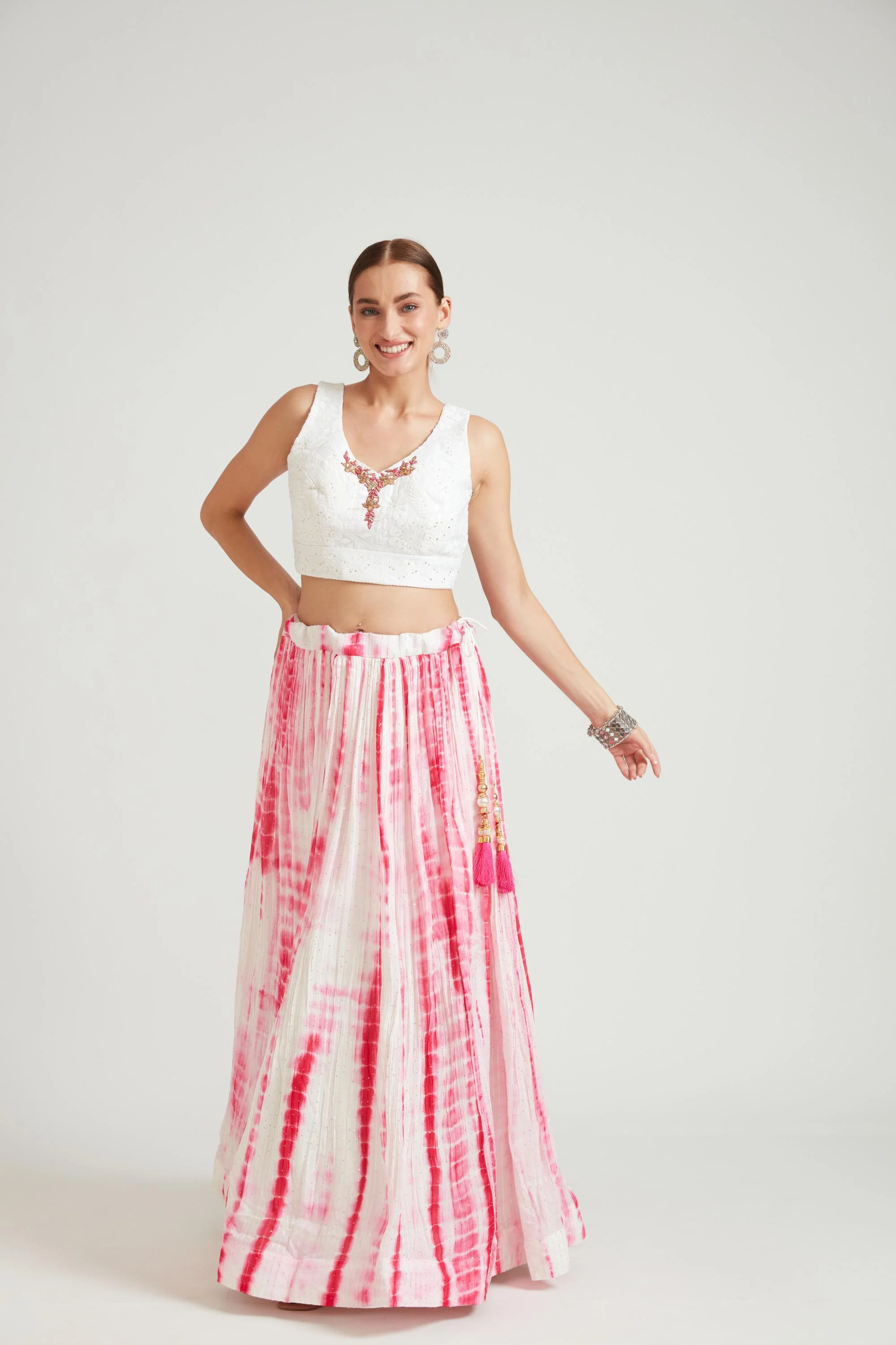 Neerus Pink Color Georgette Fabric Lehenga Choli - Image 3