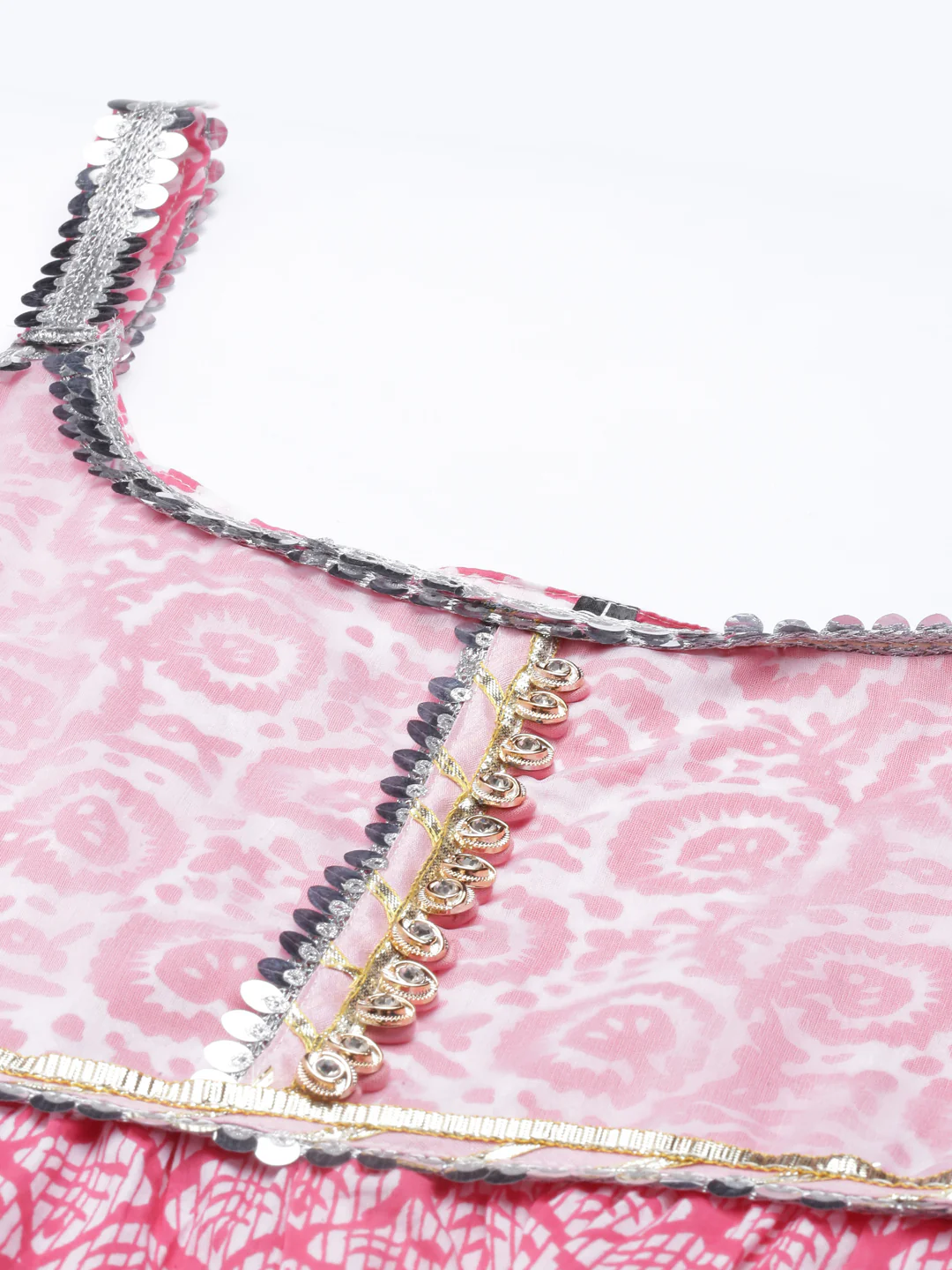Neerus Pink Color Jute Cotton Fabric Kurta Sets With Dupatta - Image 8
