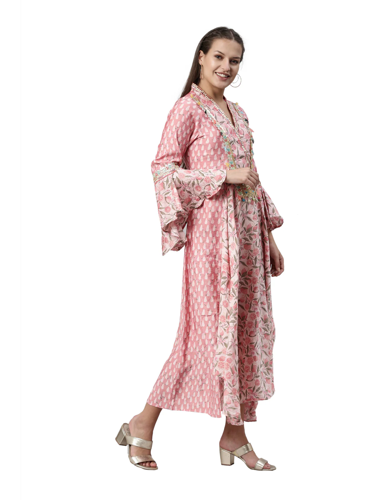 Neerus Pink Color Model Fabric Kurta - Image 4