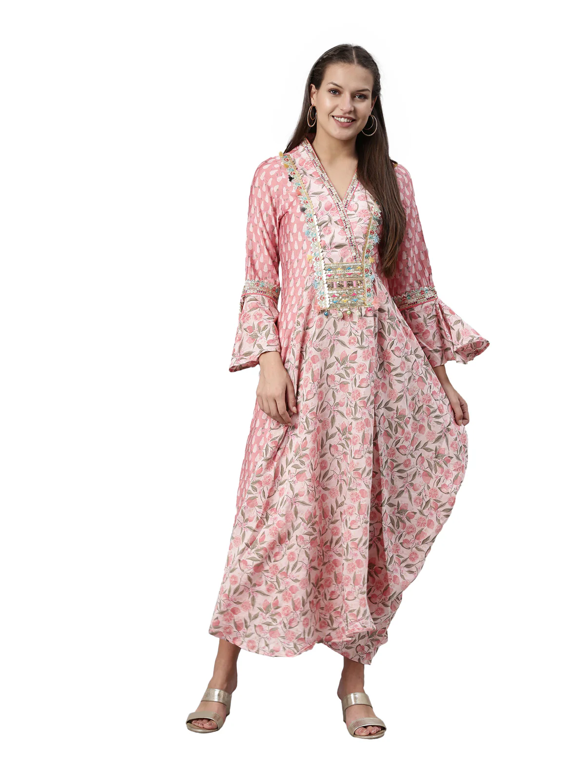 Neerus Pink Color Model Fabric Kurta - Image 6