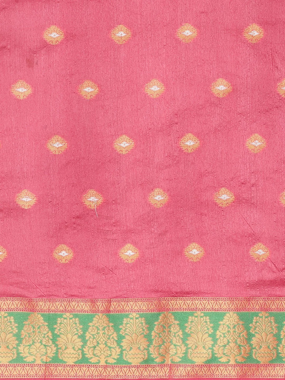 Neerus Pink Color Silk Cotton Fabric Saree With Blouse Piece - Image 3