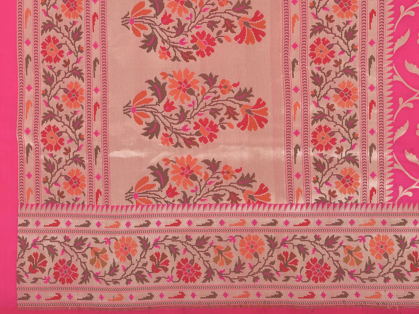 Neerus Pink Color Silk Fabric Saree - Image 4