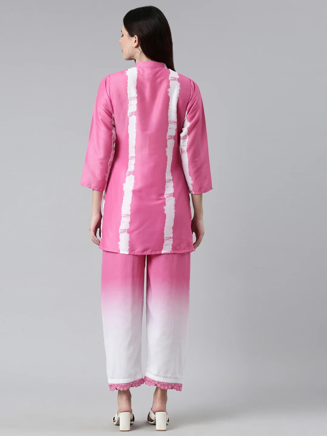 Neerus Pink Color Straight Kurta With Trouser - Image 3