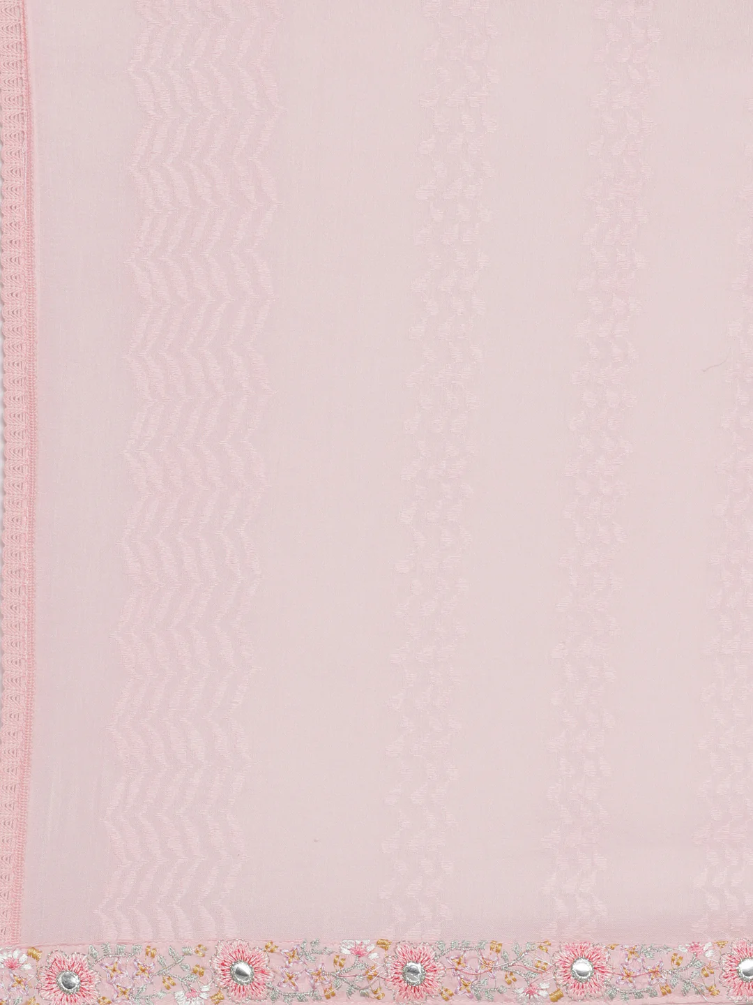 Neerus Pink Embroidered Straight Kurta and Trousers With Dupatta - Image 7