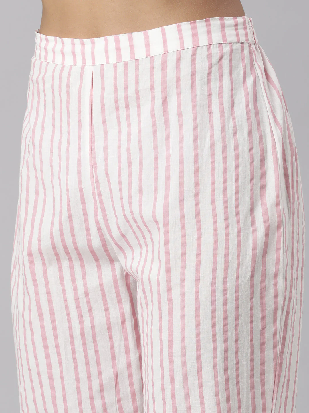 Neerus Pink Panelled Straight Printed Kurta And Trousers With Dupatta - Image 7
