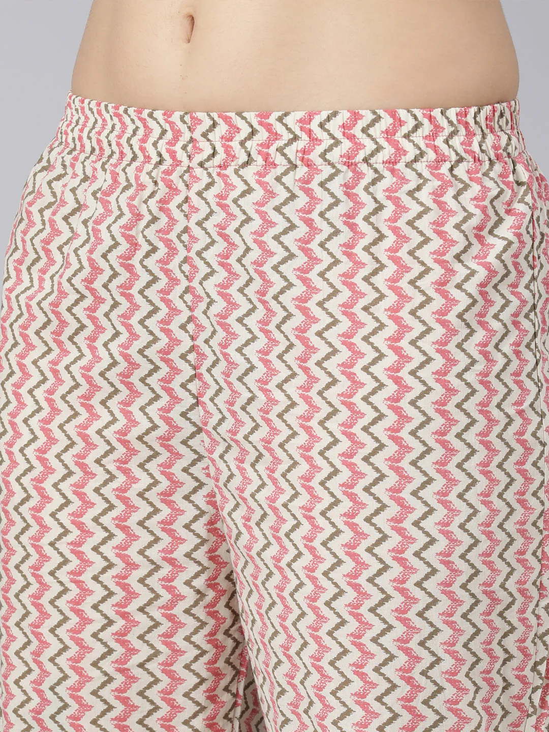 Neerus Pink Panelled Straight Printed Kurta And Trousers With Dupatta - Image 7