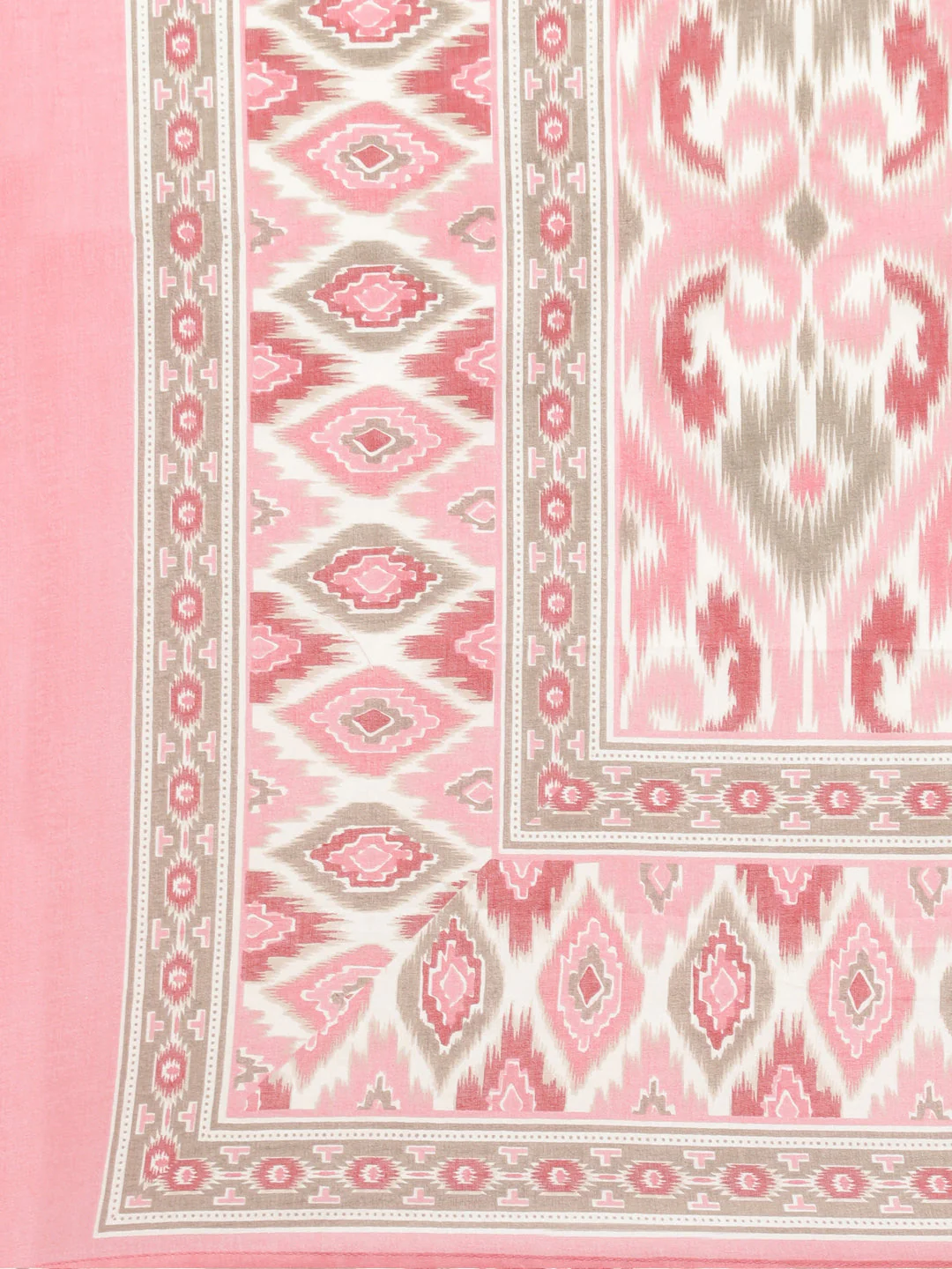 Neerus Pink Panelled Straight Printed Kurta And Trousers With Dupatta - Image 8