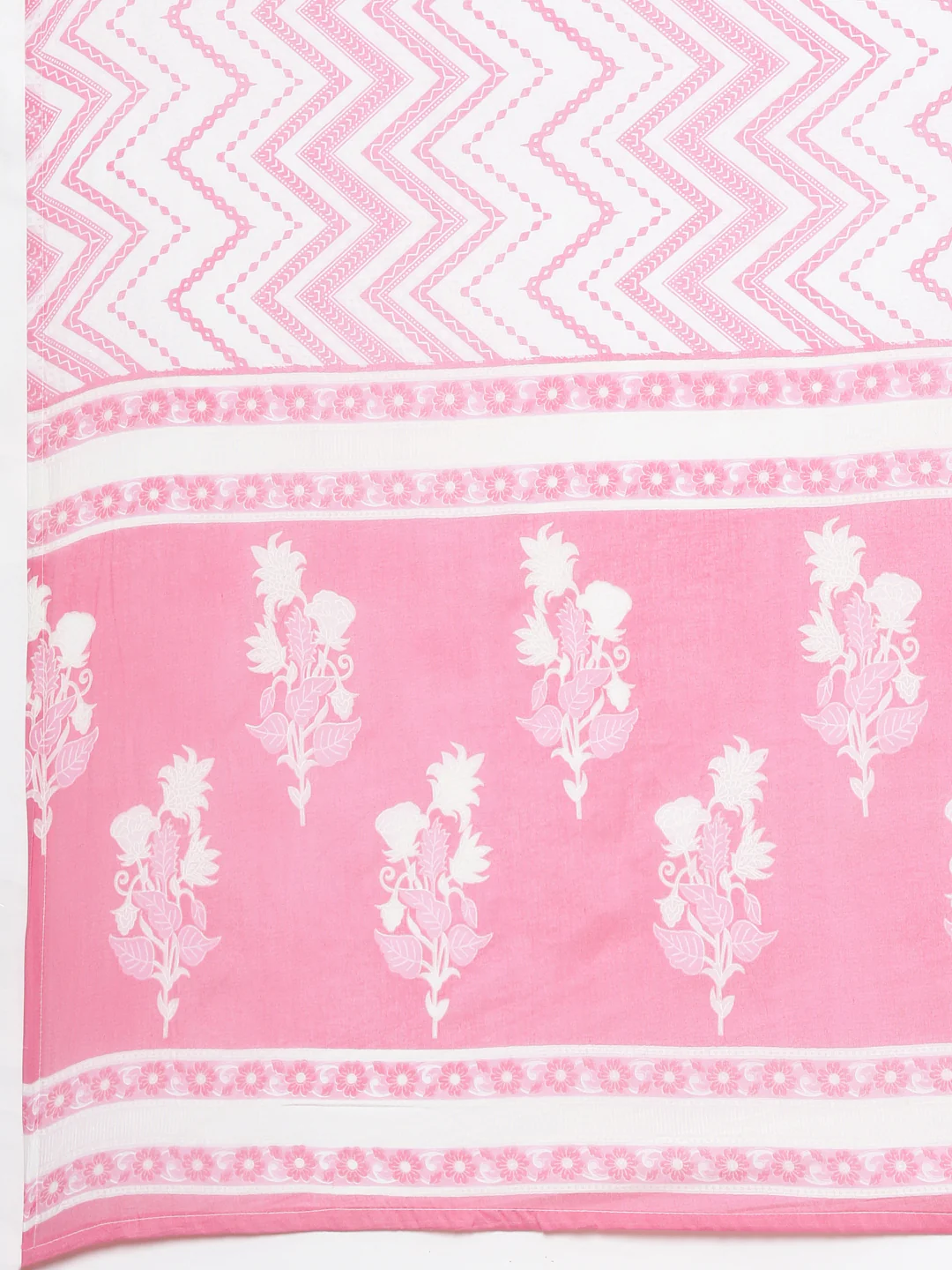 Neerus Pink Panelled Straight Printed Kurta and Trousers With Dupatta - Image 7