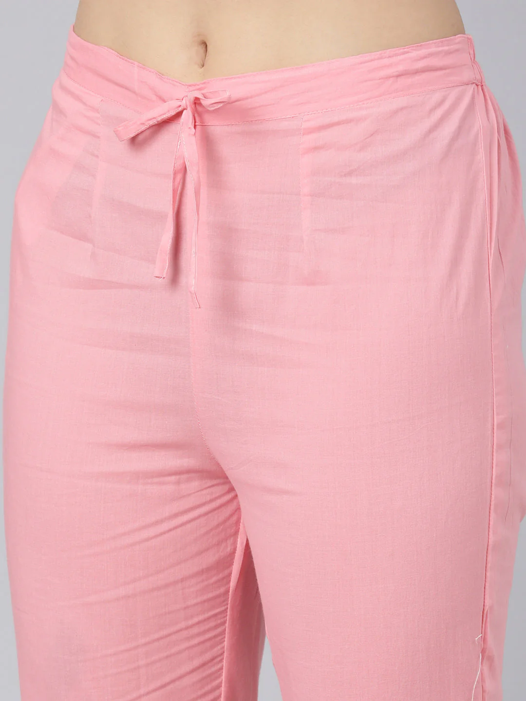 Neerus Pink Panelled Straight Printed Kurta And Trousers With Dupatta - Image 7