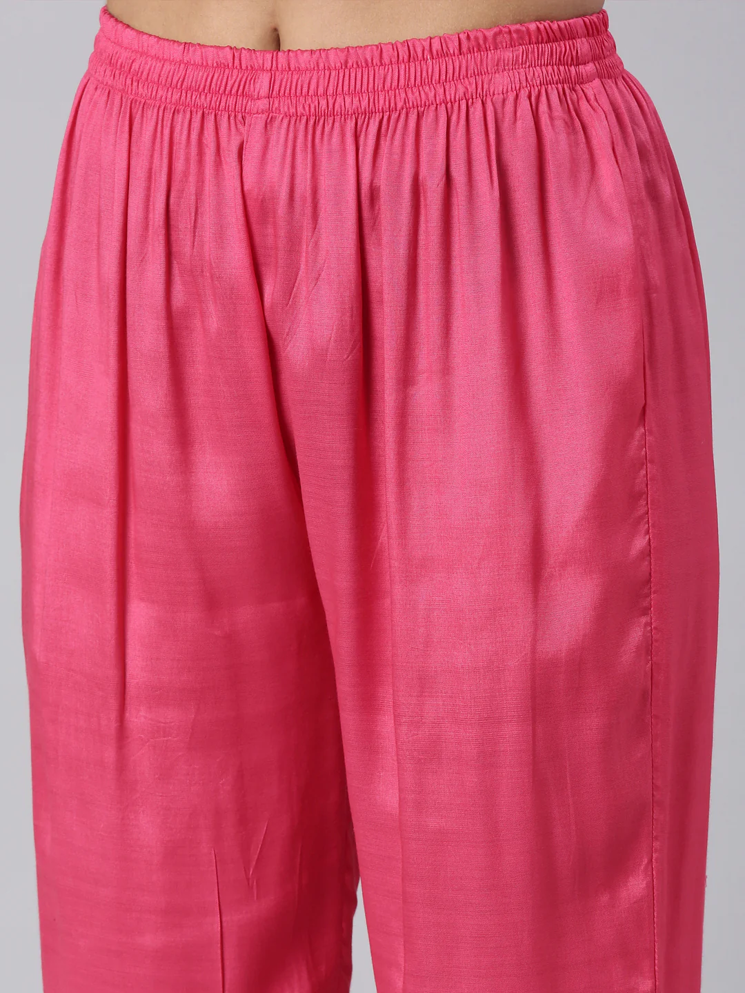 Neerus Pink Panelled Printed Kurta And Trousers With Dupatta - Image 7