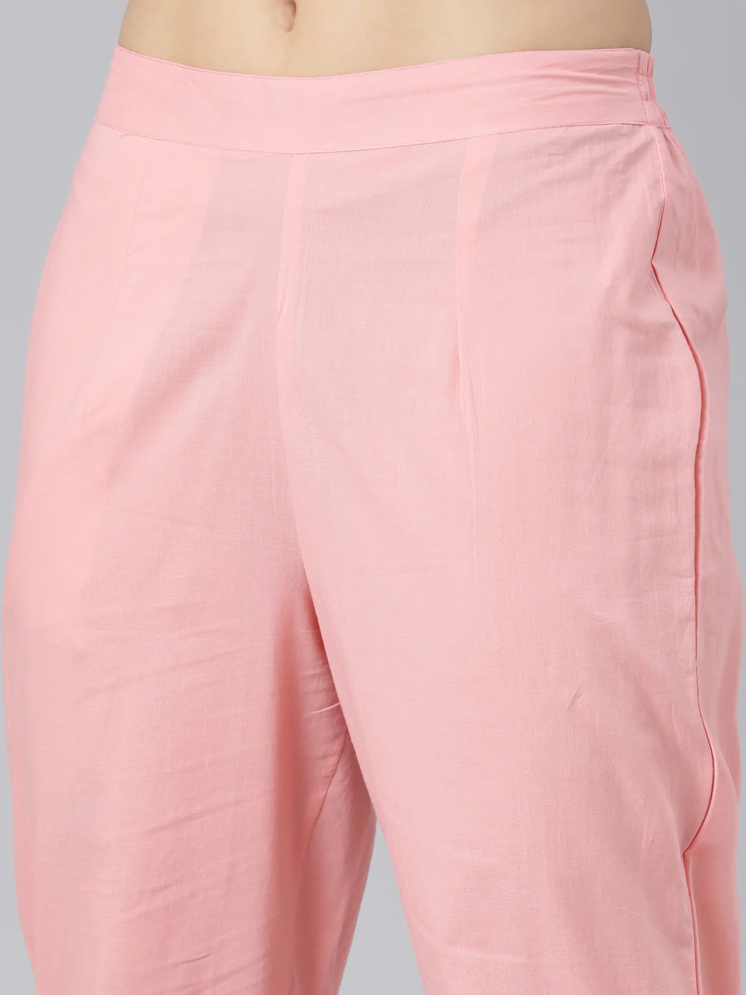Neerus Pink Panelled Straight Yoke Design Kurta And Trousers With Dupatta - Image 7