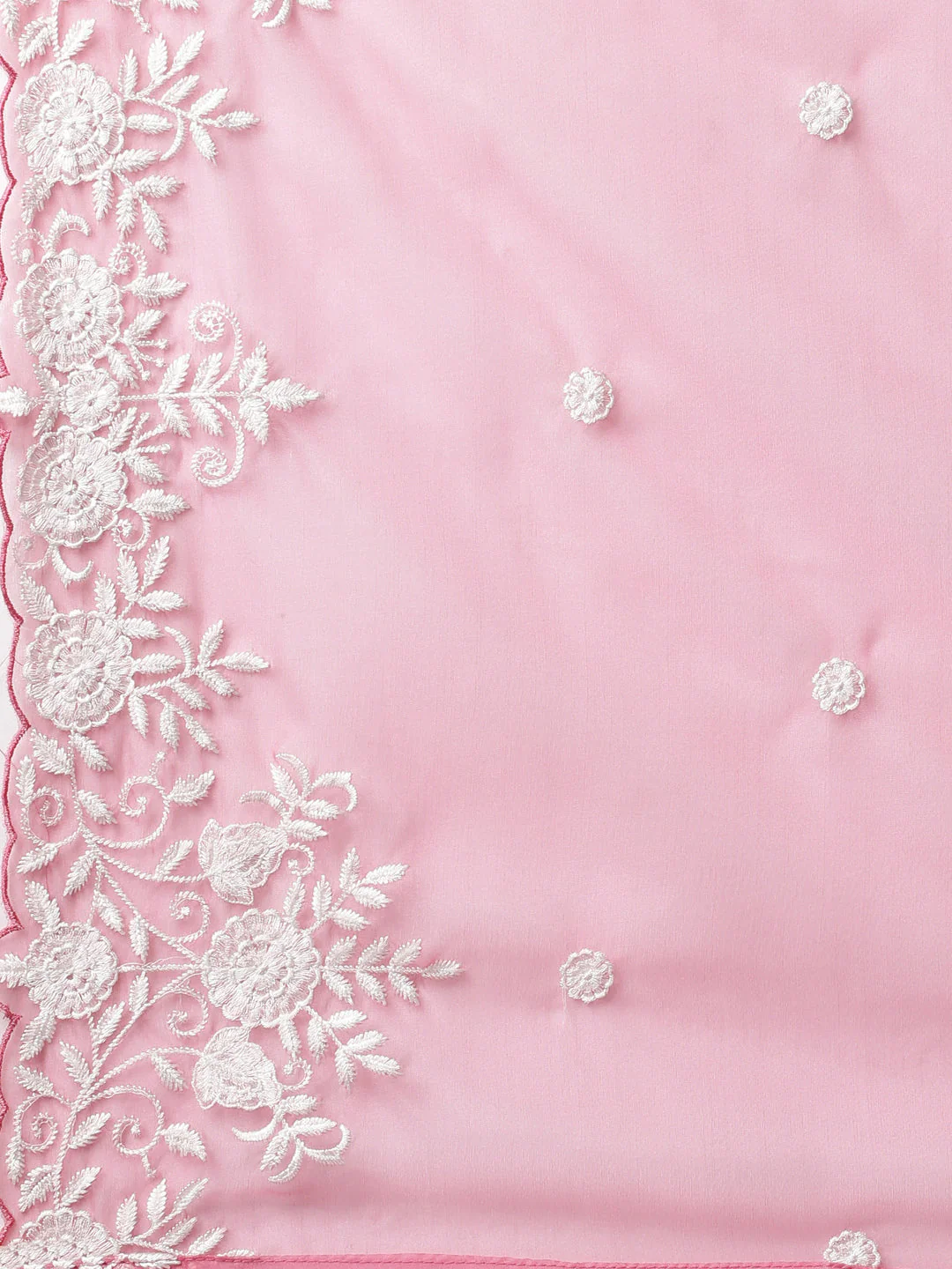 Neerus Pink Panelled Straight Yoke Design Kurta And Trousers With Dupatta - Image 8