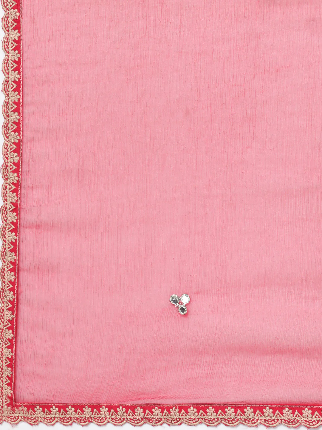 Neerus Pink Panelled Straight Yoke Design Kurta And Trousers With Dupatta - Image 7