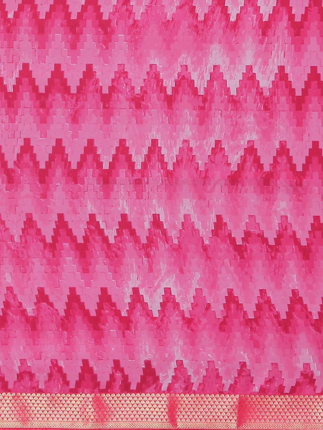 Neerus Pink Printed Saree With Blouse - Image 3