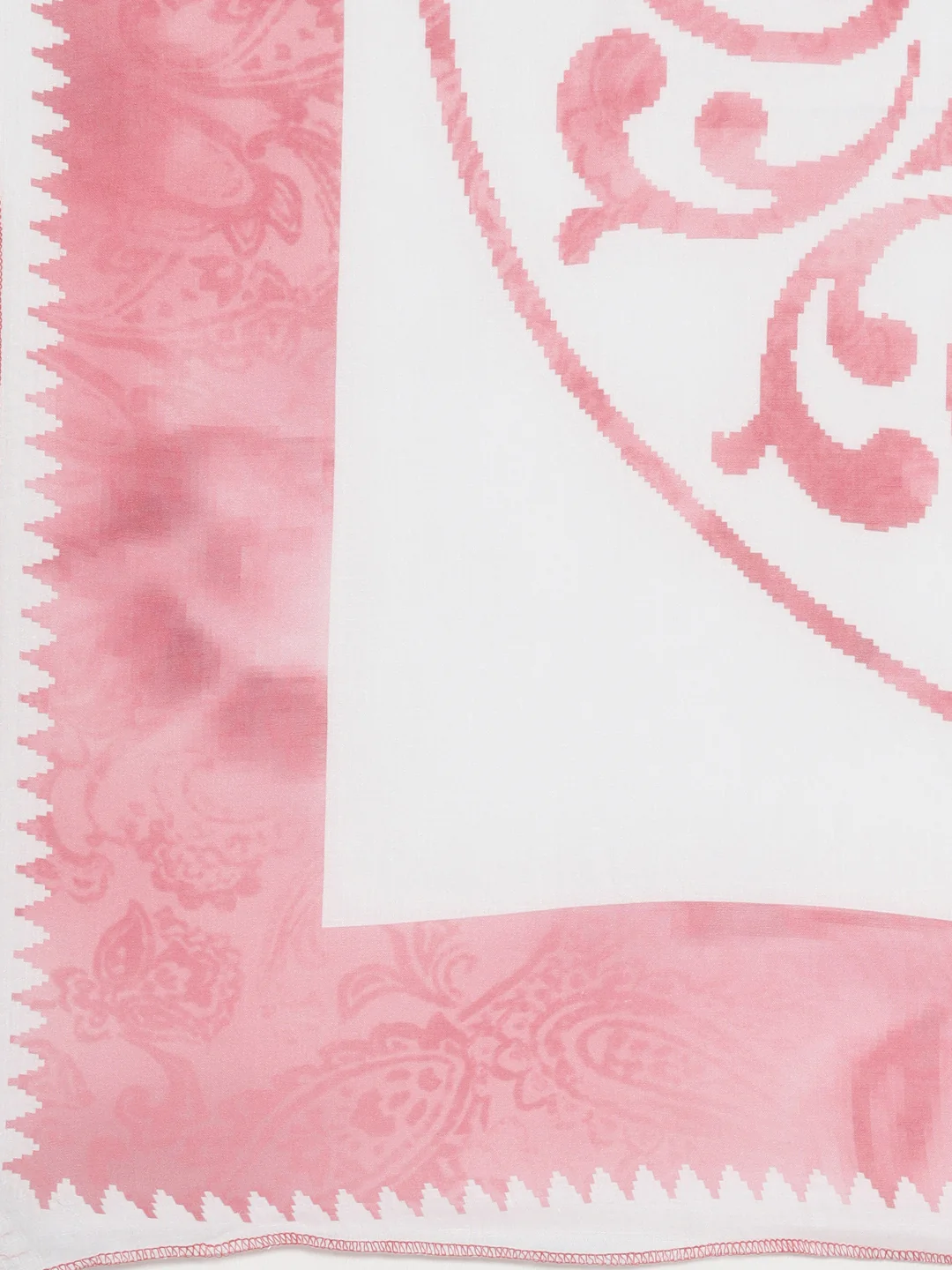 Neerus Pink Regular Calf Length Printed Kurta Solid Trousers With Dupatta - Image 6