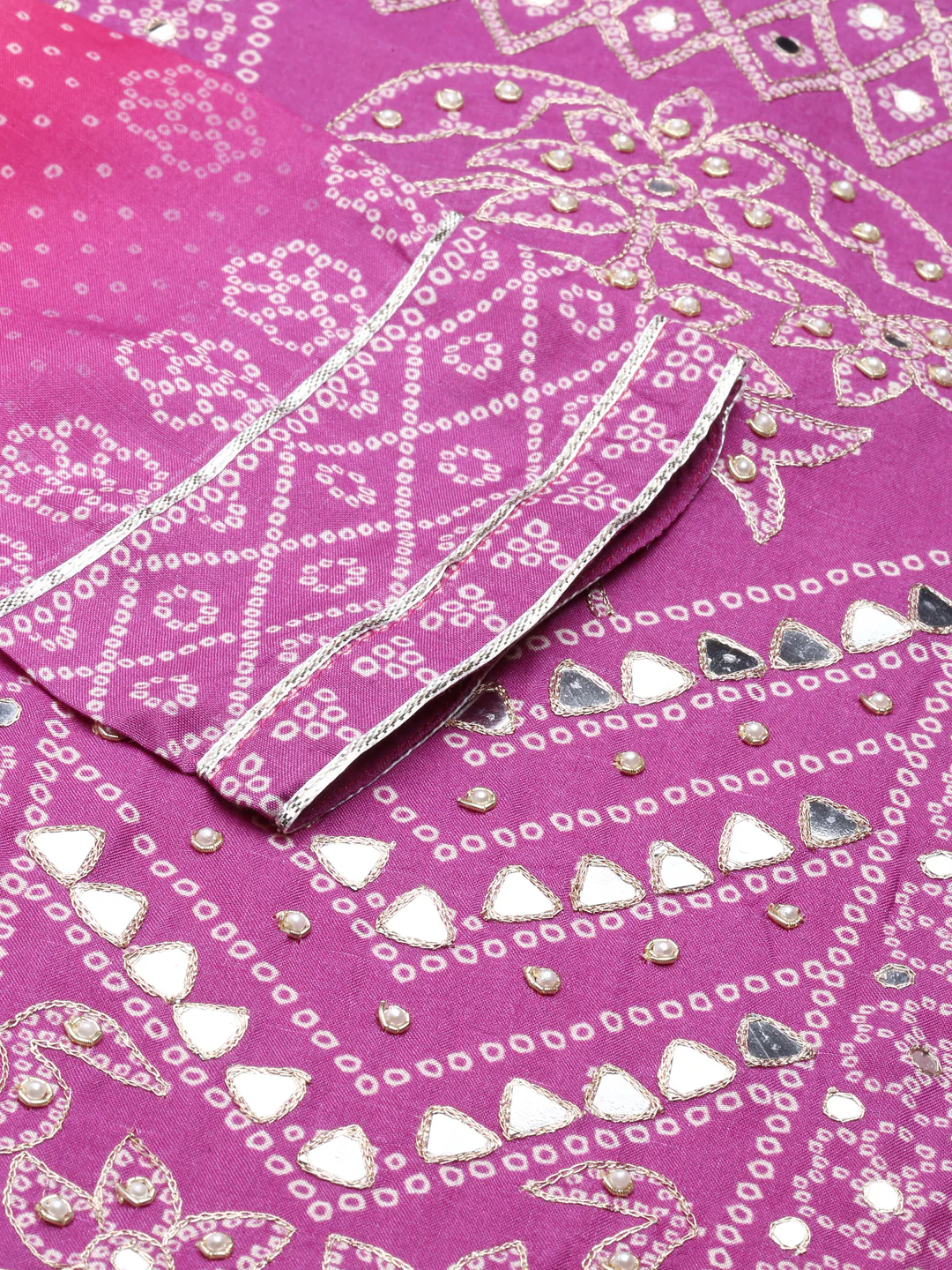 Neerus Pink Regular Knee Length Printed Kurta Printed Palazzos With Dupatta - Image 5