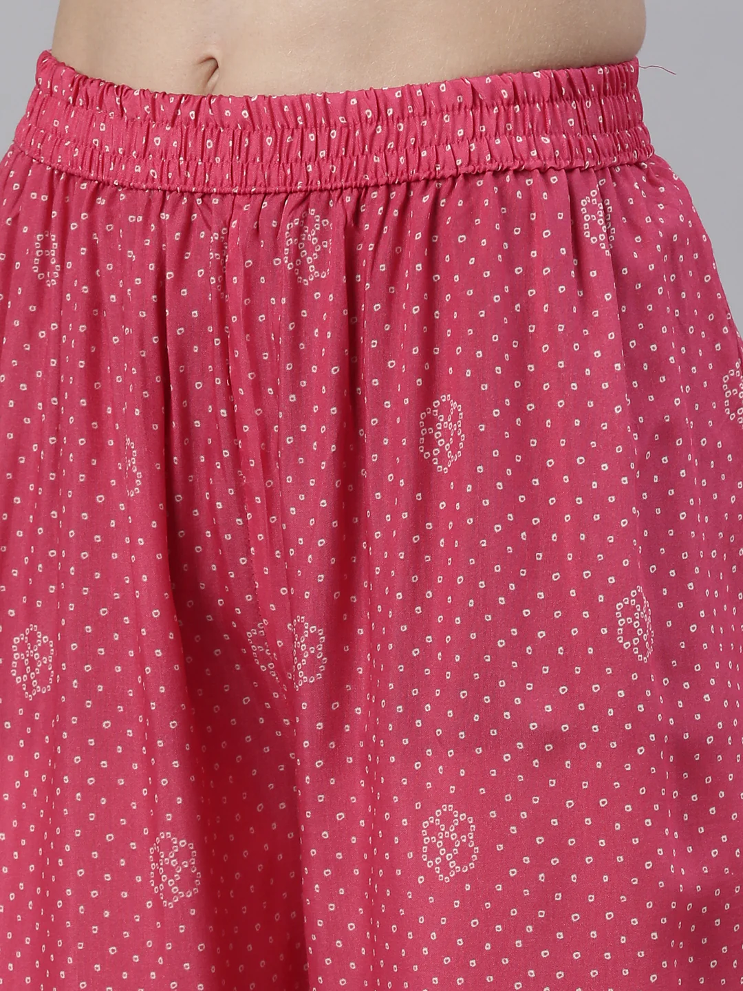 Neerus Pink Regular Knee Length Printed Kurta Printed Palazzos With Dupatta - Image 6