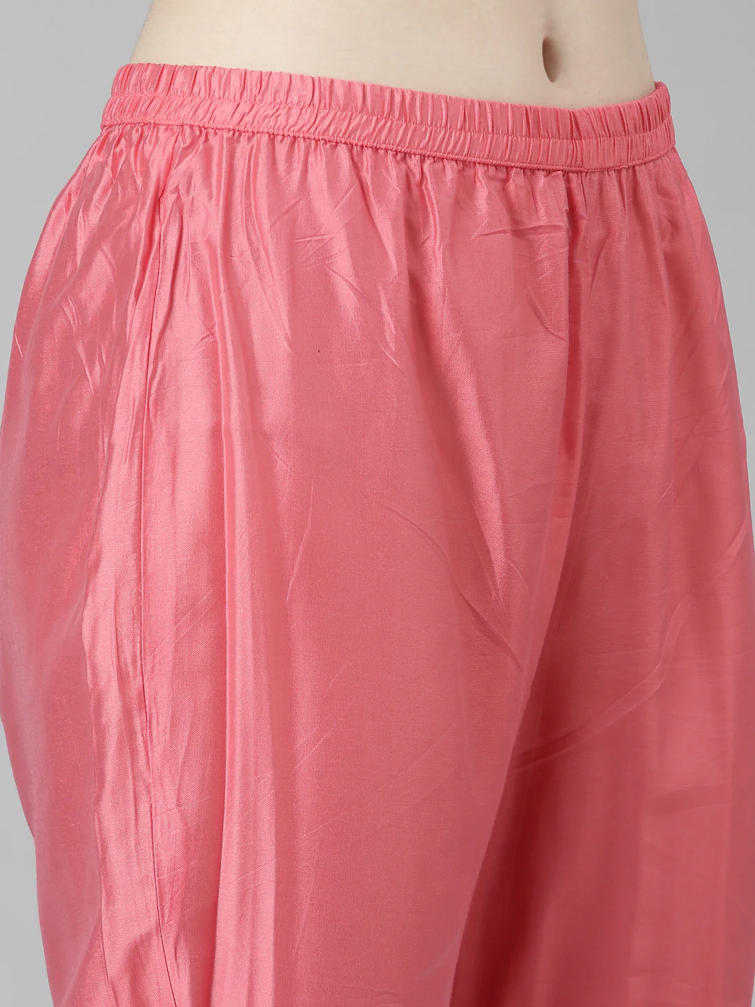 Neerus Pink Regular Straight Chevron Kurta And Trousers With Dupatta - Image 6