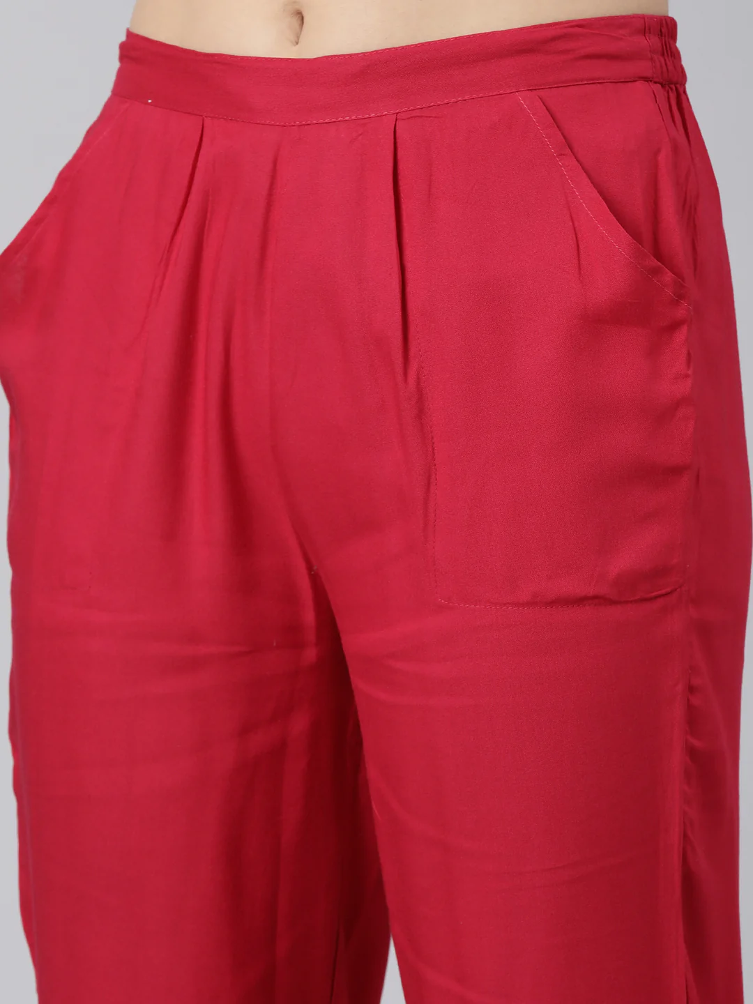 Neerus Pink Regular Straight Floral Kurta And Trousers With Dupatta - Image 6