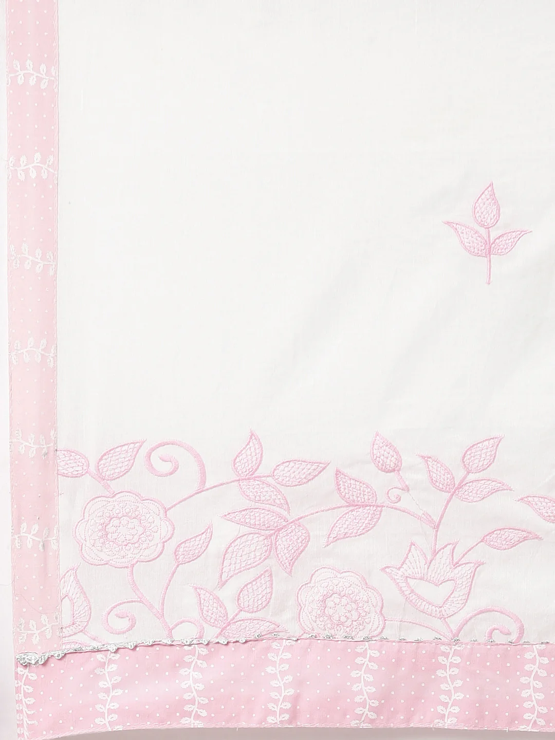 Neerus Pink Regular Straight Floral Kurta And  Trousers With Dupatta - Image 7