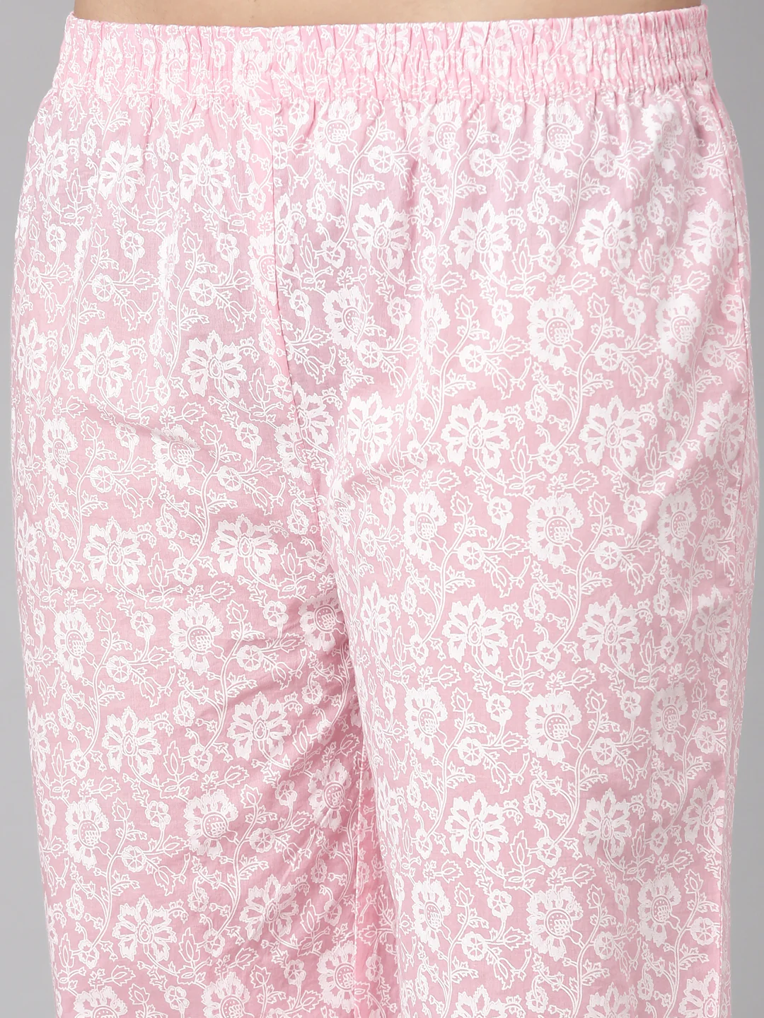 Neerus Pink Regular Straight Floral Kurta And  Trousers With Dupatta - Image 6