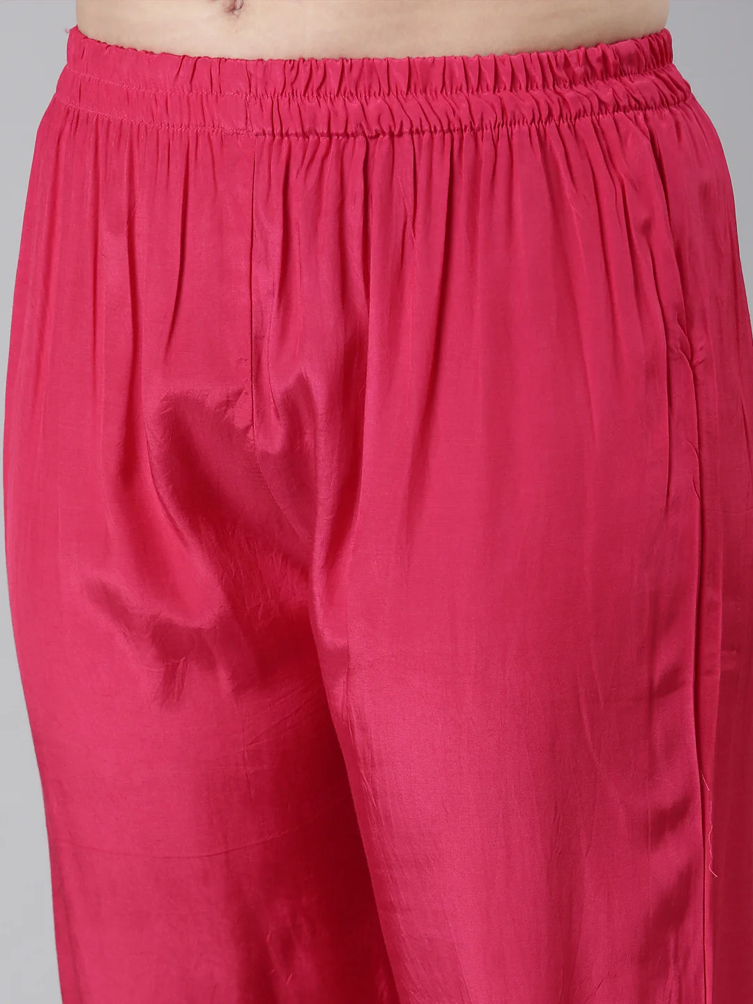 Neerus Pink Regular Straight Floral Kurta And Trousers With Dupatta - Image 5