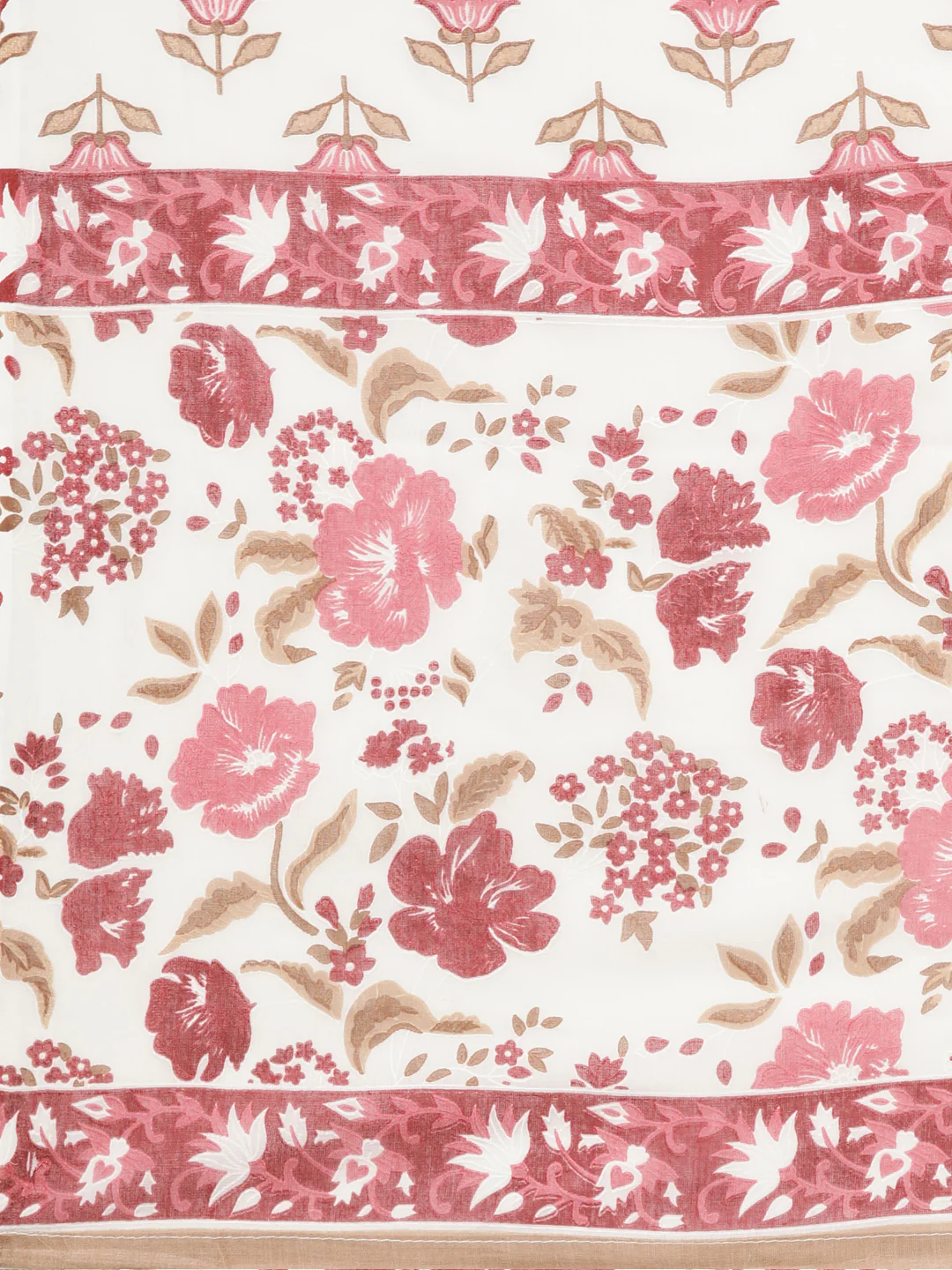 Neerus Pink Regular Straight Floral Kurta And  Trousers With Dupatta - Image 6