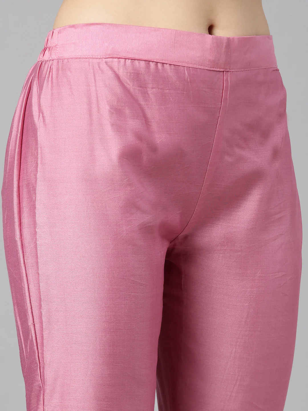 Neerus Pink Regular Straight Floral Kurta And Trousers With Dupatta - Image 6
