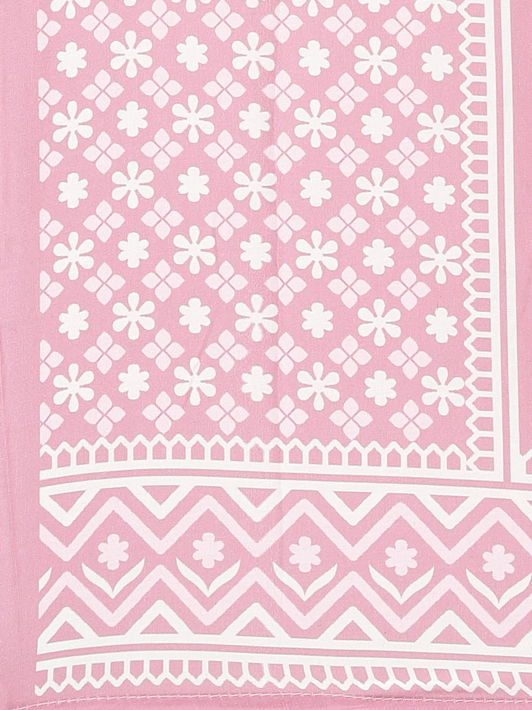 Neerus Pink Regular Straight Floral Kurta And Trousers With Dupatta - Image 7