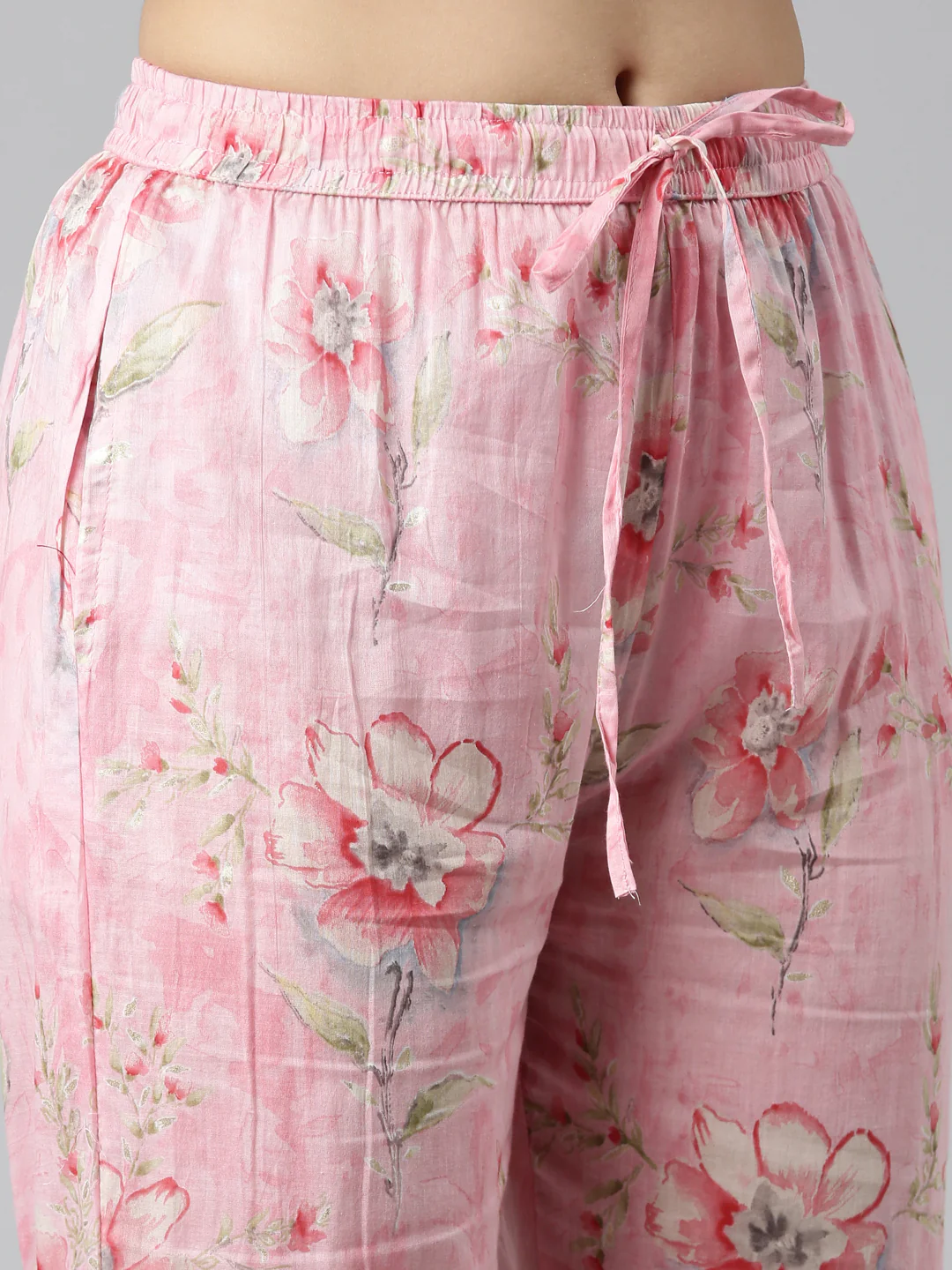 Neerus Pink Regular Straight Printed Kurta And Trousers With Dupatta - Image 6