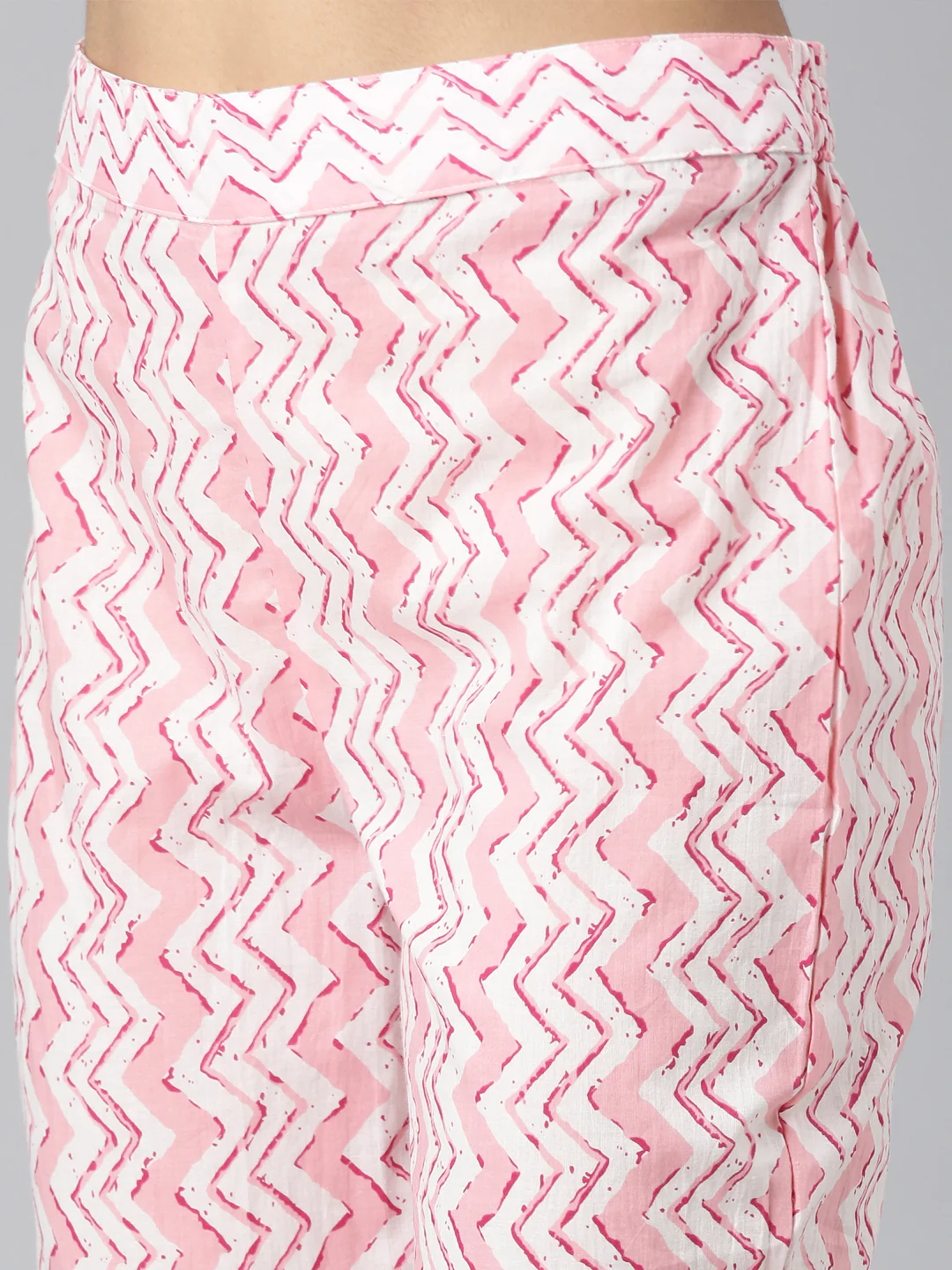 Neerus Pink Regular Straight Printed Kurta and Trousers With Dupatta - Image 6