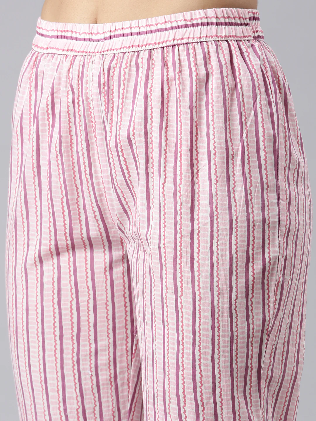 Neerus Pink Regular Straight Printed Kurta and Trousers With Dupatta - Image 6