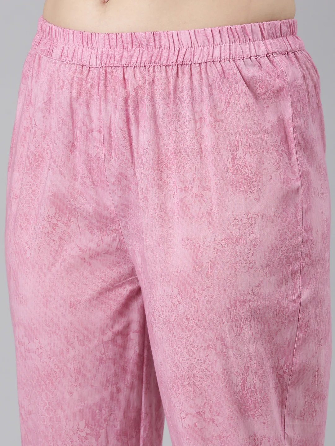 Neerus Pink Regular Straight Printed Kurta and Trousers With Dupatta - Image 6