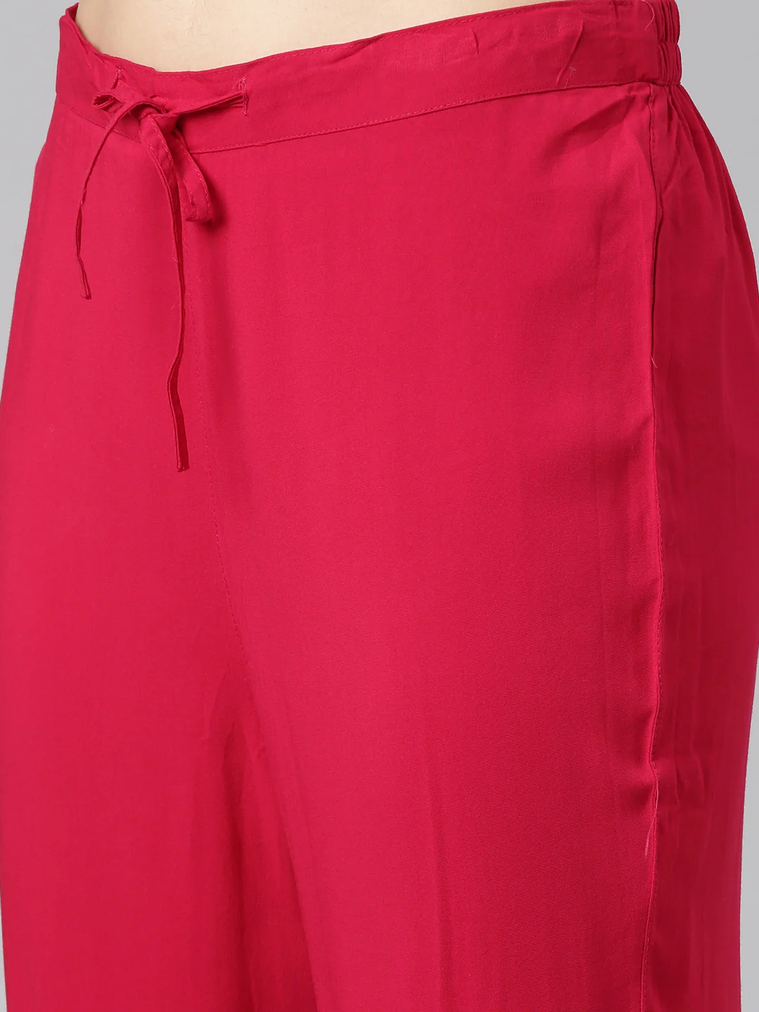 Neerus Pink Regular Straight Solid Kurta And Trousers With Dupatta - Image 6