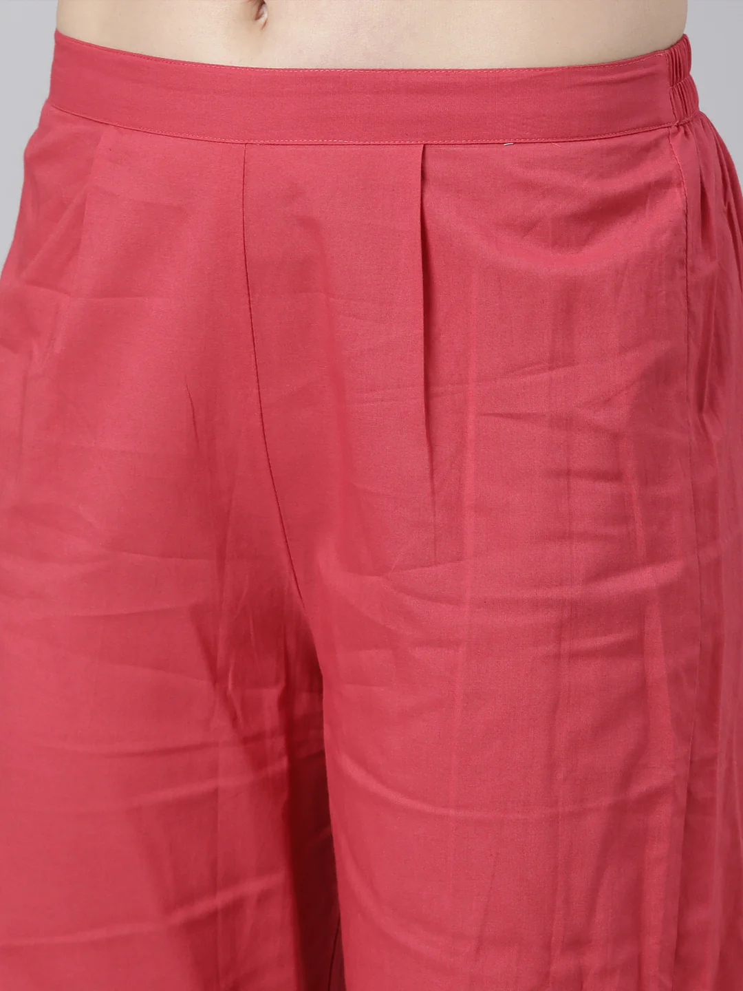 Neerus Pink Regular Straight Striped Kurta And  Trousers With Dupatta - Image 6