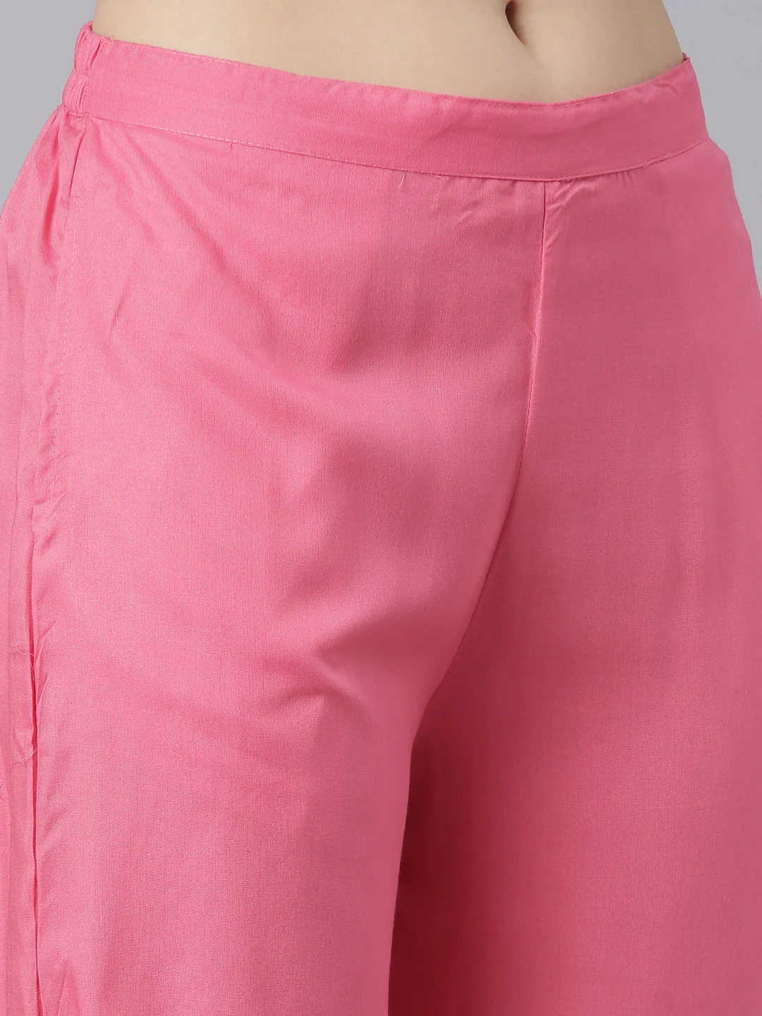 Neerus Pink Regular Straight Tribal Top And Salwar With Jacket - Image 6