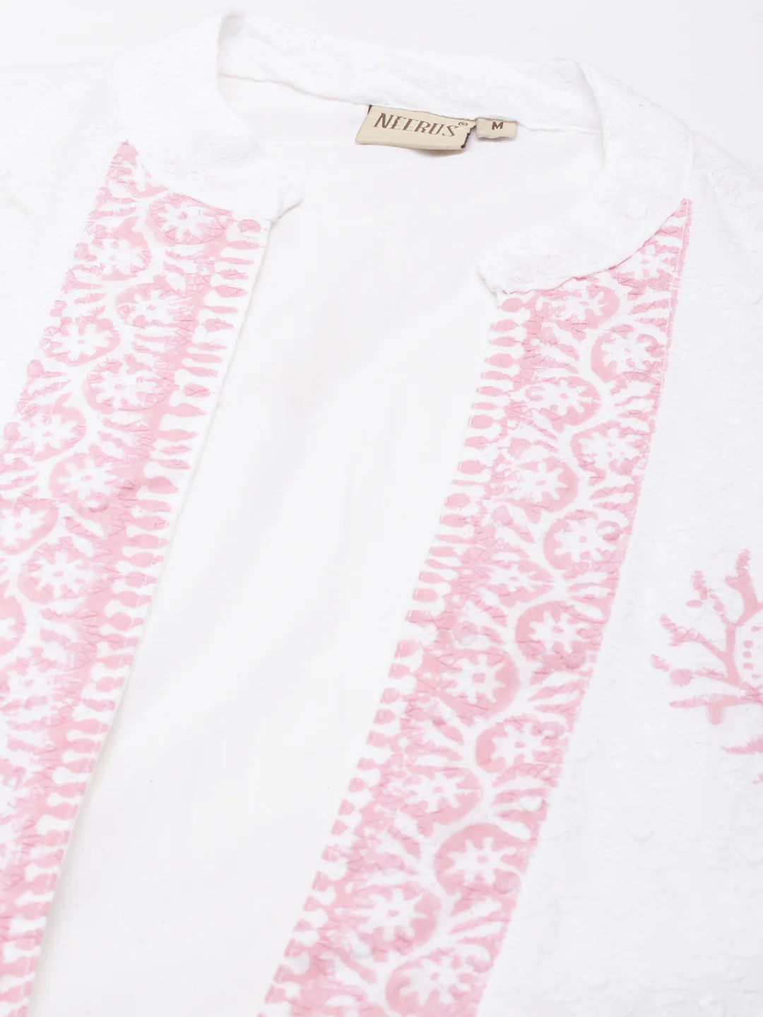 Neerus Pink Straight Casual Floral Dresses - Image 6
