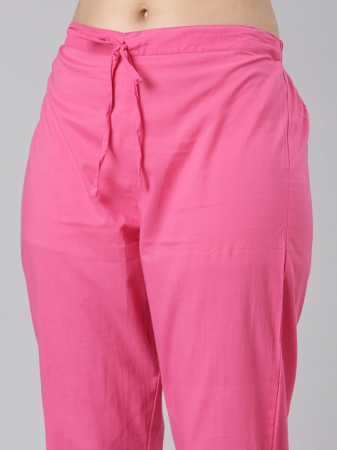 Neerus Pink Straight Casual Floral Kurta and Trouser with Dupatta - Image 7