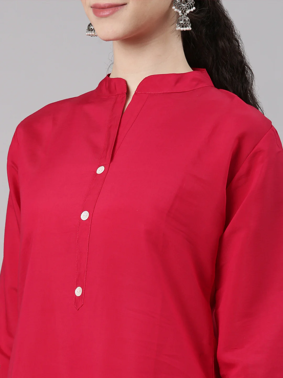 Neerus Pink Straight Casual Solid Fusion Set - Image 5