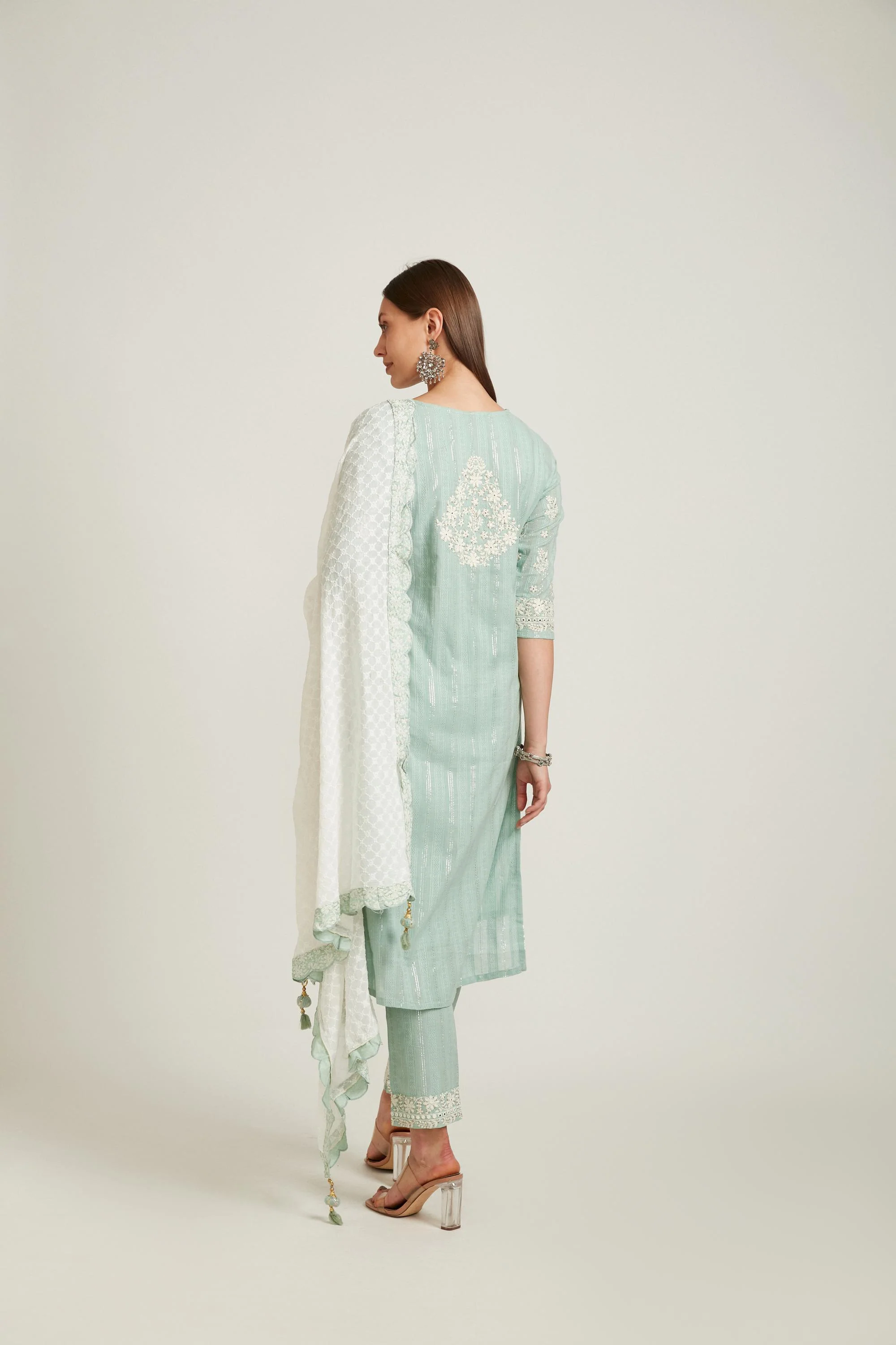 Neerus Pista Color Cotton Fabric Salwar Kameez - Image 2