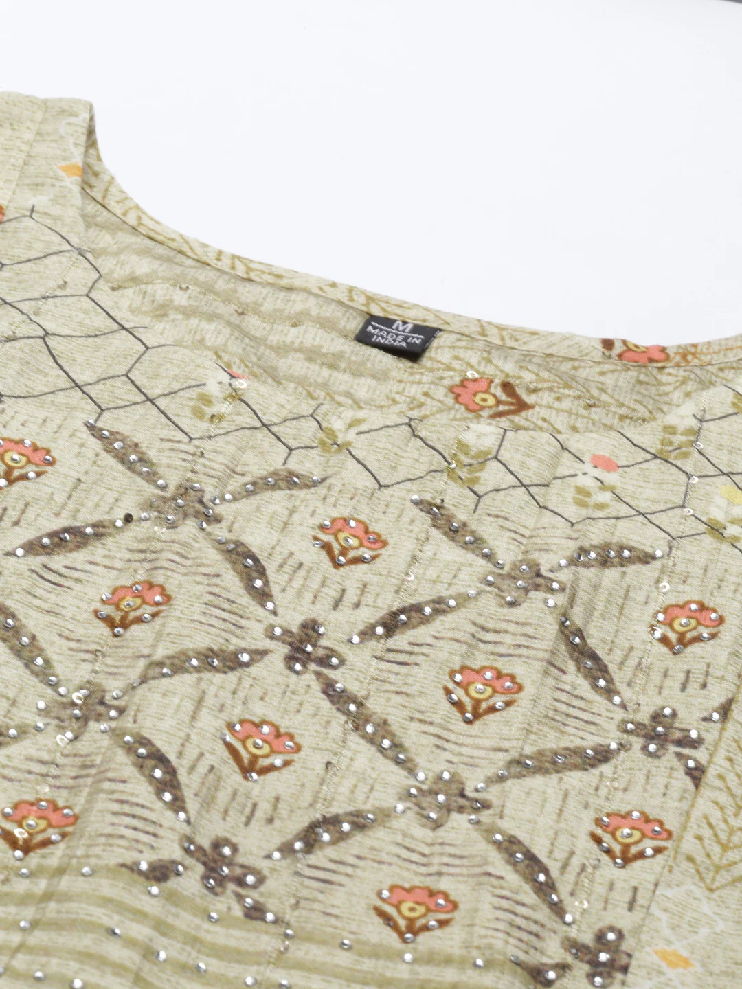 Neerus Pista Color Model Fabric Kurta - Image 9