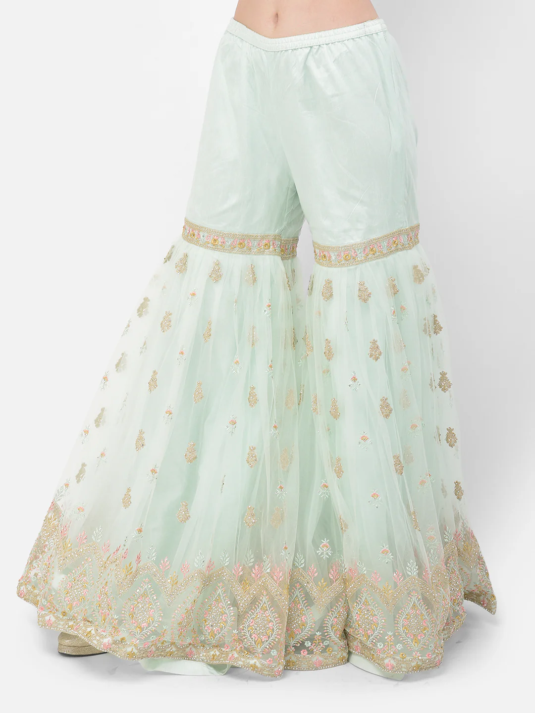Neerus Pista Color Nett Fabric Salwar Kameez - Image 16